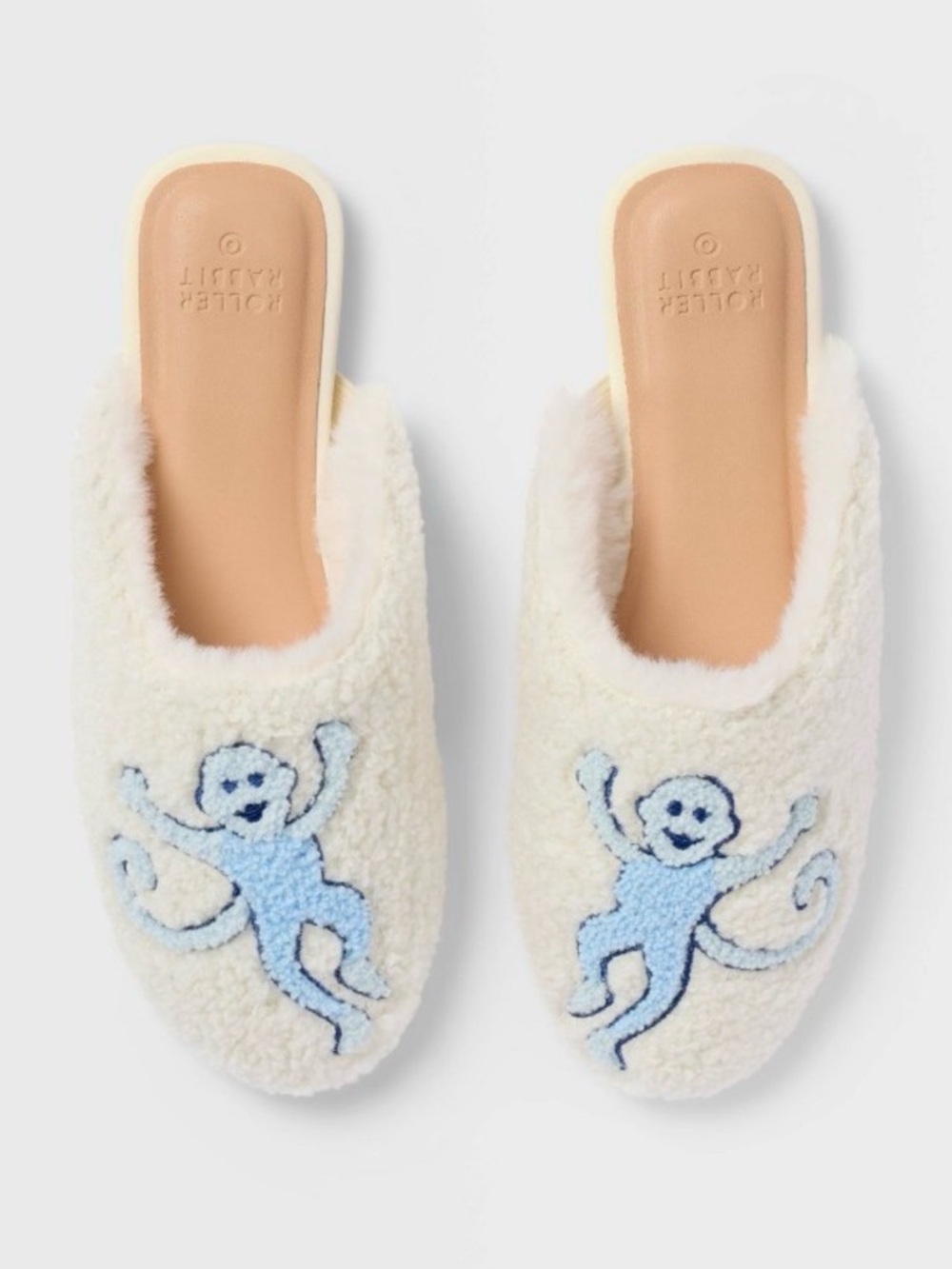 Roller Rabbit Monkey Fuzzy House Slippers. NWT